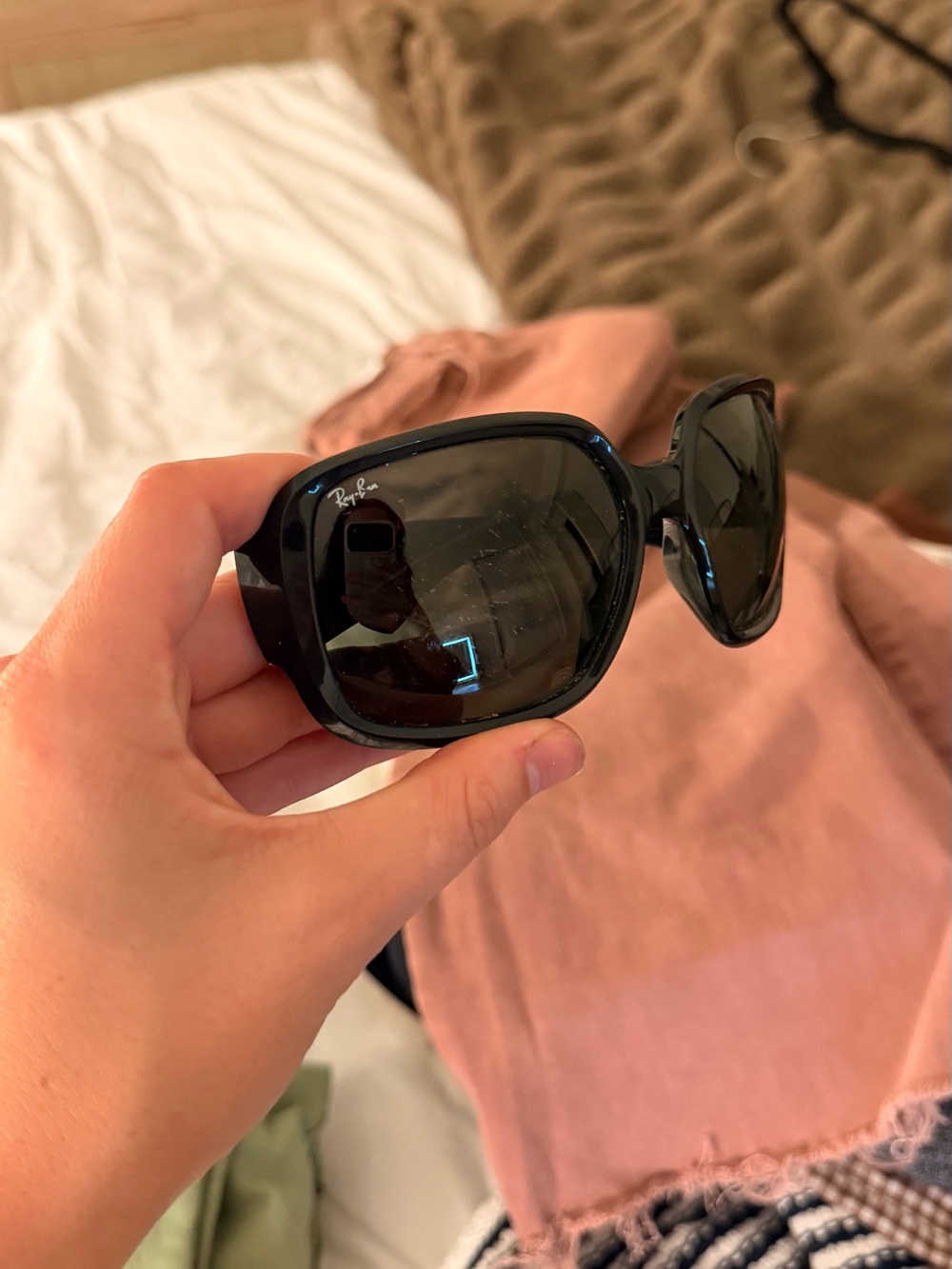 Ray-Ban Women's Black Oversized Square Sunglasses